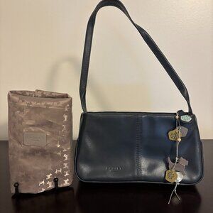 Radley London Navy Blue Leather Mini Shoulder Bag with Dust Bag